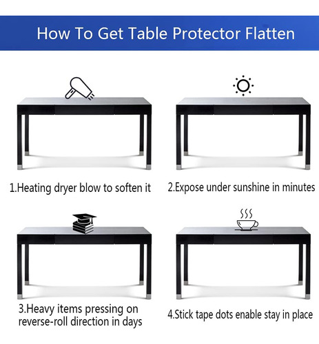 Protector De Mesa De Comedor De Plástico Transparente Man...