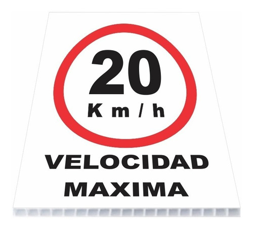 Letrero Velocidad Max 20 Km De Sign Depot  20x25cm Aragonmx