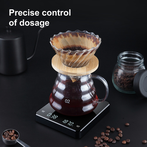 Báscula De Café Digital Con Temporizador, Led, Recargable, A