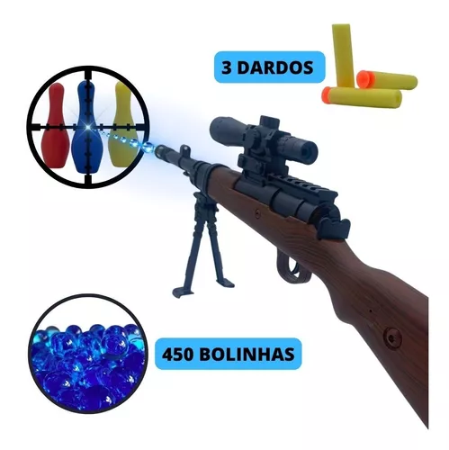 Fuzil Tipo Nerf , modelo M16 , atira bolinhas de gel e dardos de espuma  .link de compra na descrição 