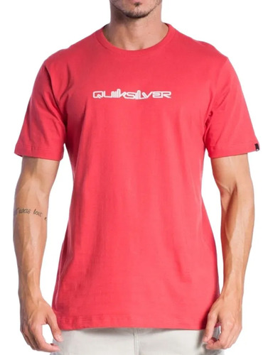 Camiseta Quiksilver Omni Font Masculino - Vermelho