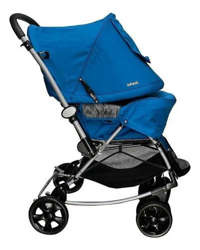 Coche Cuna Función Mecedora Para Bebe Genova Infanti 516 Color Azul Chasis Azul