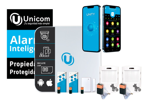 Kit Alarma Domiciliaria Unicom Apart Inalámbrico Casa App