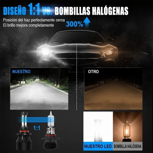 Para Dodge Kit Focos Led De 4 Lados Luz Alta/baja/niebla