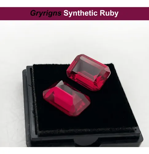 Gryrigns Corte Esmeralda Suelta Piedra Rubi Sintetica Corind
