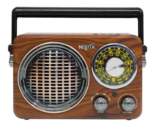 Radio Portatil Bluetooth Vintage Nisuta Retro Recargable Usb
