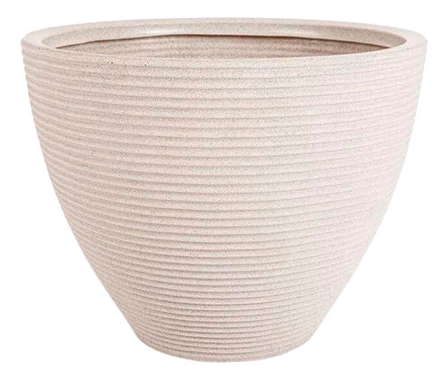 Vaso De Polietileno Cone Baixo Riscato N 36 Vasap Cor Branco mármore