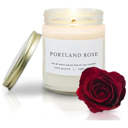 Vela Hecha Mano De Portland Rose Moderna De 8 Oz Hombre...