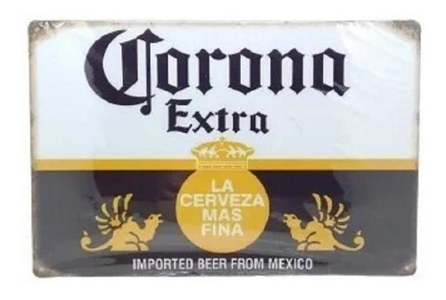 Imagen 1 de 1 de Cuadro Metálico Decorativo Diseño Cerveza 30 X 20 Cm / Runn