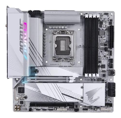 Placa Mãe Gigabyte B760m Aorus Elite X Ax Wi-fi Lga1700 Ddr5 Cor Branco