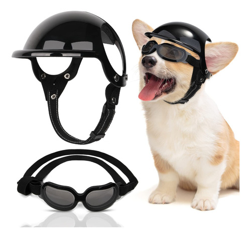 Slowton Casco Y Gafas Para Perros Pequenos  Gafas De Sol Pa