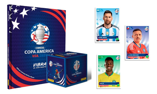 Álbum Tapa Dura + 5 Sobres - Copa América Usa 2024