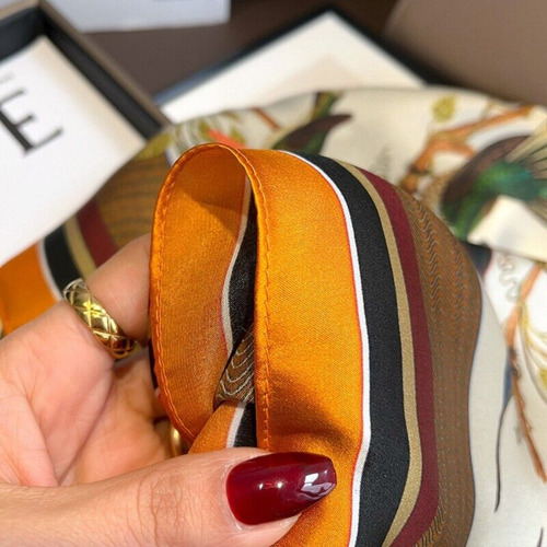 - Bufanda Vintage Naranja For Mujer 100 % Seda