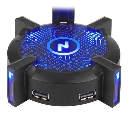 Imagen 5 de 6 de Base Soporte Para Auriculares Hub Usb Noga St-hb1 Rgb Stand