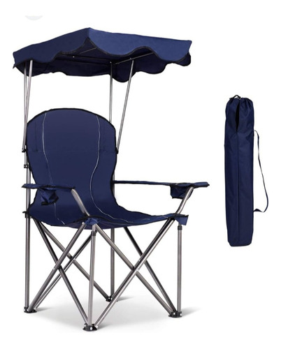 Silla  Plegable Con Sombrilla Y Asas Camping Pesca Playa 