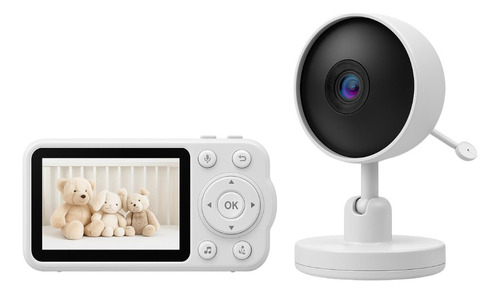 Monitor De Bebé Con Cámara De Seguridad Wi-fi Full Hd Blanco