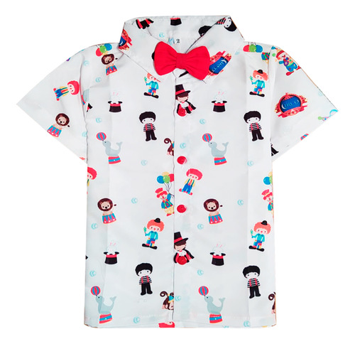 Camisa Infantil Menino Circo Bita Toy Store Mickey + Gravata