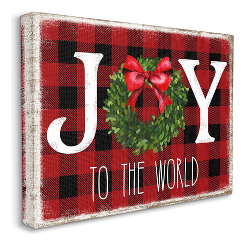 Stupell Industries Joy To World Christmas Charm Buffalo Plai