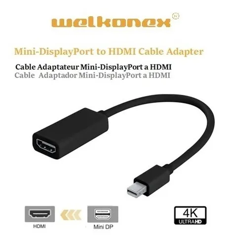 Adaptador Mini Displayport Hdmi Mac Welkonex Negro