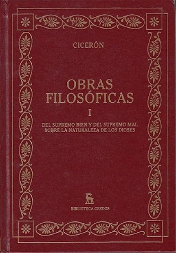 Libro - Obras Filosoficas I (ciceron) (biblioteca Gredos) (