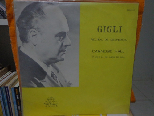 Lp Gigli - Recital De Despedida Carnegie Hall Mono 1955