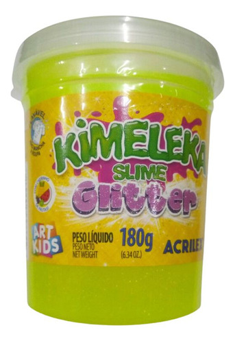 Slime Kimeleka Glitter 180g Amarelo Acrilex
