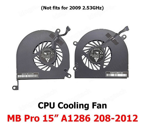 Fan Cooler Cpu Left+right A1286 Macbook Pro 15 2008 Al 2012