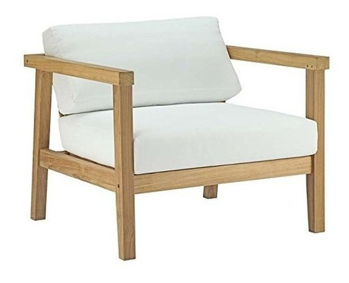 Sillón Modway Bayport De Madera De Teca Para Patio Al Aire