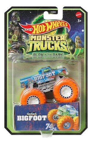 Vehiculo 1:64 Monster Truck Glow In The Dark Hot Wheels 