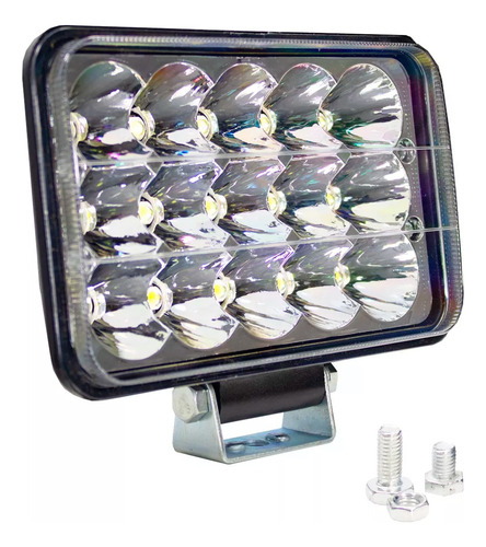 Neblinero 15 Led Lupa Auto Camión 12-60v Rectangular Blanco