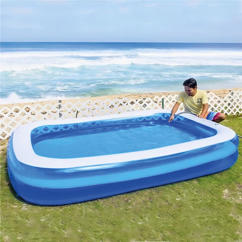 Piscina inflable rectangular Jilong Family, 440 litros, color azul/blanco