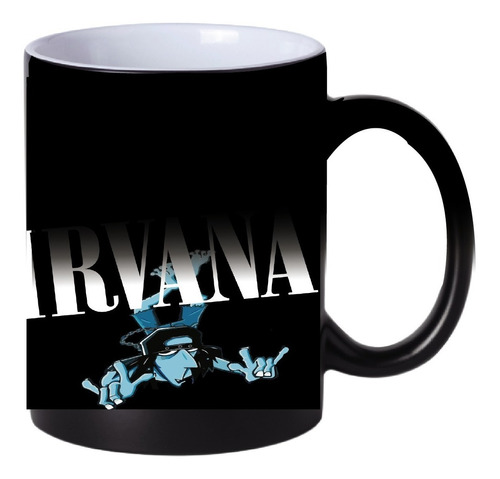 Taza Magica Nirvana + Vinilo Sticker + Llavero