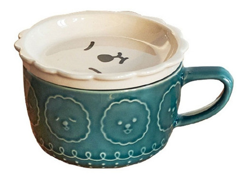 Taza De Cerámica Con Plato Y Grabado 3d Kawaii