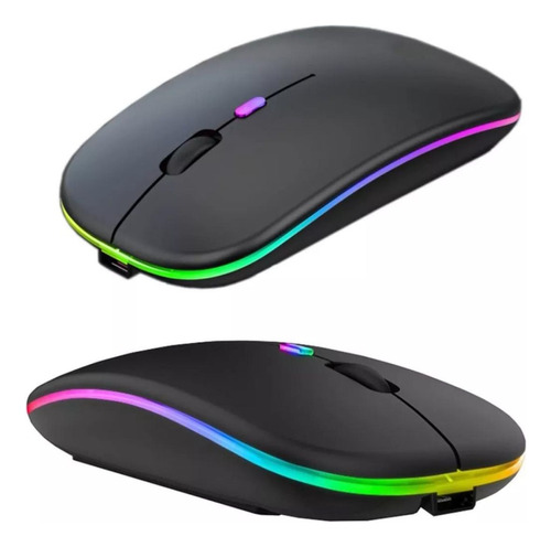 Mouse Sem Fio Super Leve Led Wireless Encaixe Da Mão Perfeit Cor Preto