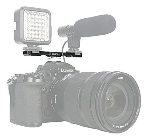 Niceyrig Montaje De Zapata Fría Dual Flash Luz Led Micrófono