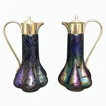 Comprar Excelente Y Antiguo Par Jarras Garrafas Loetz 1930