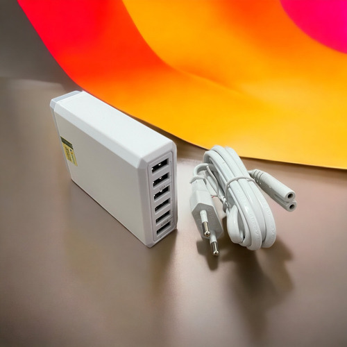 Estação Carregamento Turbo 6x Usb 10a - Compatível C/ Cor Branco