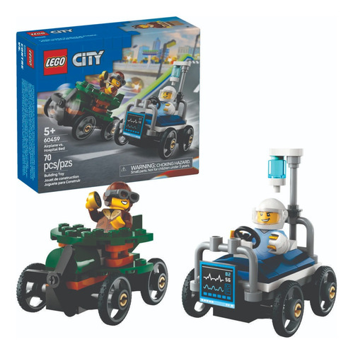 Lego - City - Carros De Corrida Avião Vs Leito De Hospital 70 City