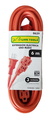 Extension Electrica Uso Rudo 6 Metros Calibre 16 Lion Tools