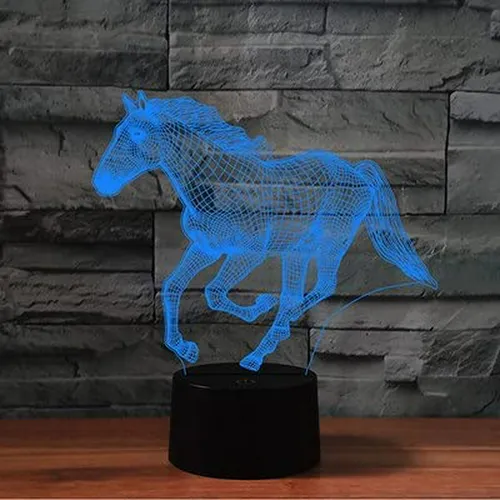 Lámpara Led 3d Caballo Con Control Remoto 16 Colores - Regal