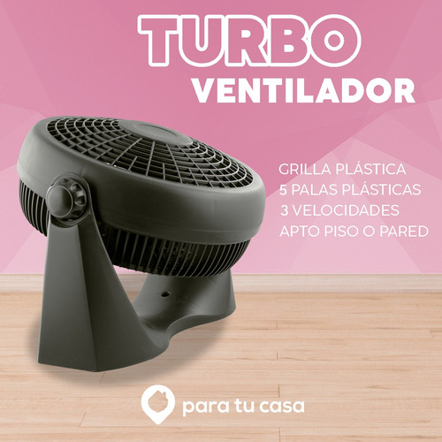 Imagen 6 de 10 de Turbo Ventilador Pared Y Piso Iv20 60 W 5 Palas Indelplas