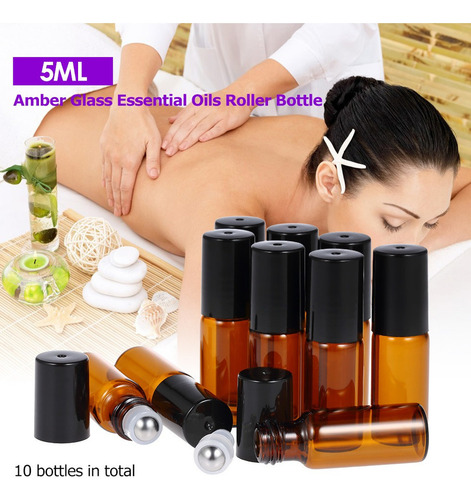 Cv 10 Botellas De 5 Ml Para Aceites Esenciales Roll-on De