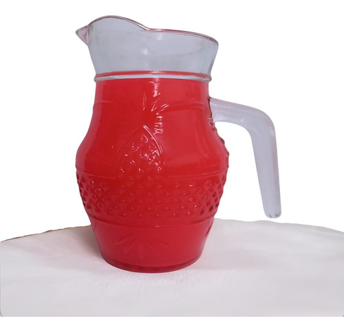 Jarra De Vidro Estampada Abacaxi 500ml Cor Transparente