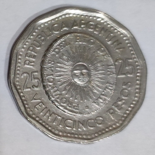 Primera Moneda Patria 25 Pesos República Argentina 1965 (Usado)