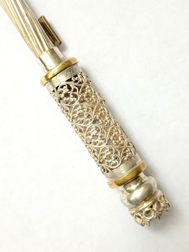 Encendedor Antiguo Para Menora O Candelabro Plata Y Bronce (Usado)