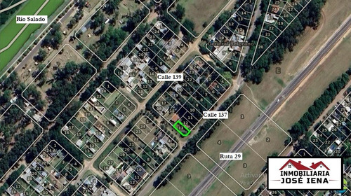 Lote En Venta De 10 X 22,5 En Esquina (225 M2). Ubicado En Calle 137 Y 54 General Belgrano. Sobre Colectora De Ruta 29, A Pocas Cuadras Del Rio Salado.