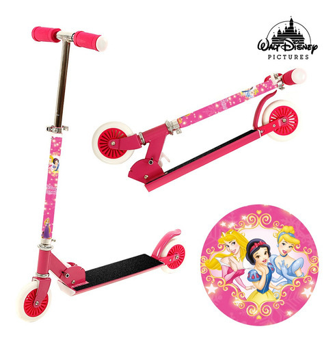 Brinquedo Patinete Princesa Infantil Menina 2 Rodas Rosa Cor Azul