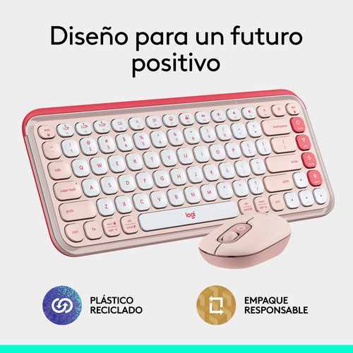 Kit Teclado Y Mouse Pop Icon Logitech Bt Inalambrico Español