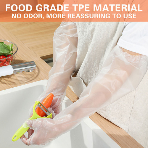 Guantes De Plástico Transparente Desechables Extralargos Par