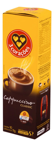 Cápsulas De Cappuccino Classic 3 Corações C/10.